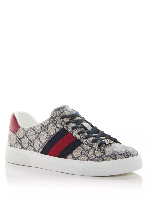 GUCCI Men's Ace Canvas and Leather Sneakers