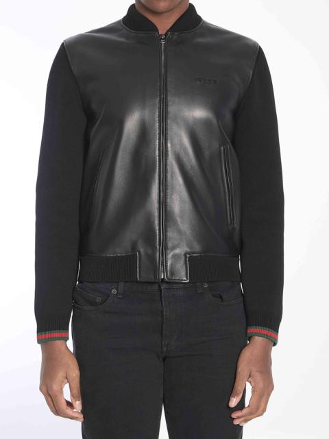 GUCCI Gucci Men Nappa Leather And Knit Bomber