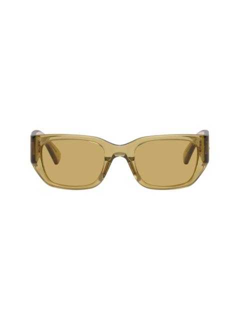 Bottega Veneta Yellow Intrecciato Square Sunglasses