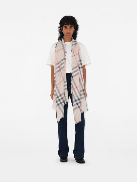Burberry Wide Check Wool Silk Scarf