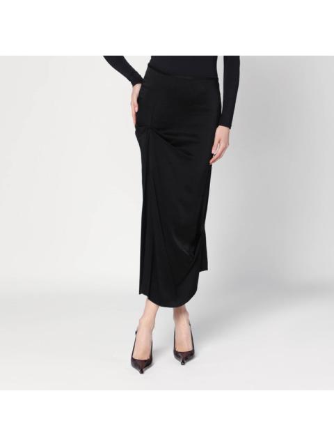 Victoria Beckham Black Midi Skirt With Draping Women