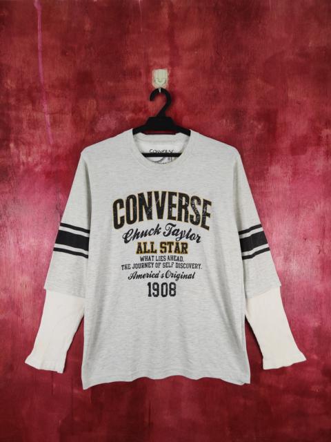 Converse vintage Gray Long Sleeve T-shirt #S693