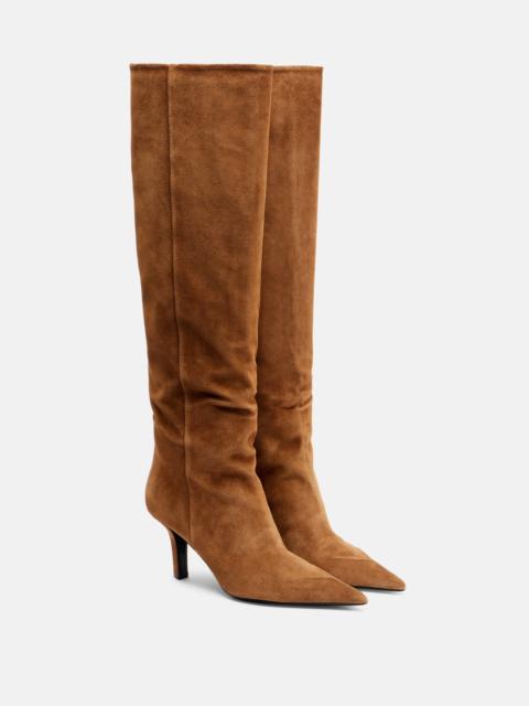 Amina Muaddi Christine 80 suede knee-high boots