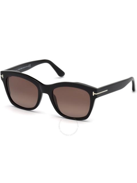 Tom Ford Lauren Polarized Brown Cat Eye Ladies Sunglasses FT0614 01H 52
