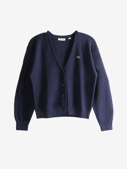 LACOSTE LACOSTE - Women V Neck Moss Stitch Cotton Cardigan