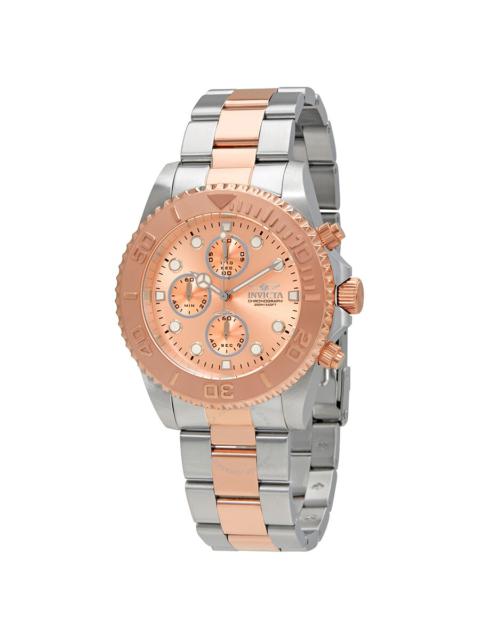 Other Designers Invicta Pro Diver Chronograph Rose Dial Two-tone Men's Watch 1775