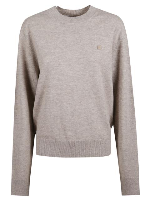 Acne Studios Acne Studios Women Crew-Neck Sweater With "Face" Micro Logo