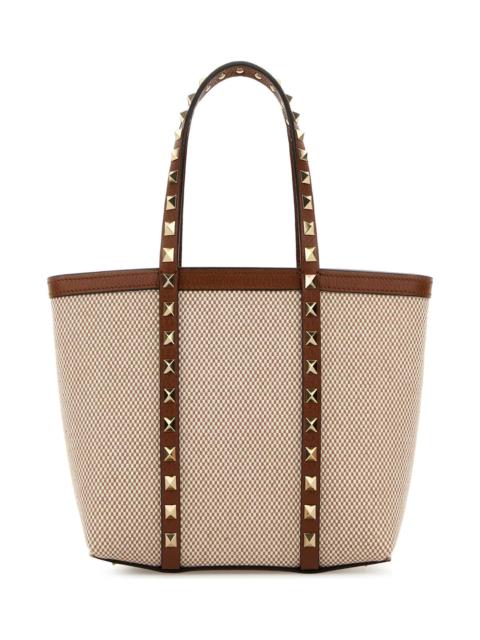 Valentino Two-tone Canvas Medium Rockstud Handbag