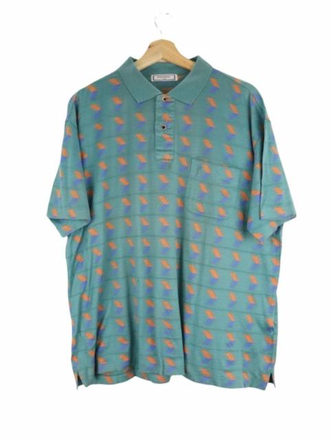 SAINT LAURENT YSL Tricots Aqua Vintage Polo Shirt