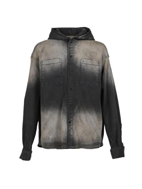 We11done DIRTY-WASHED DENIM SHIRTS / BLK