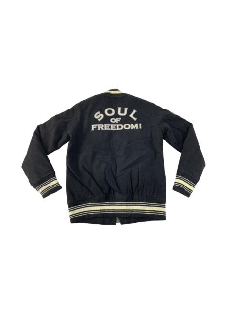 Other Designers Japanese Brand - Grail Soul Of Freedom SF Patches Varsity Jacket Spell Out