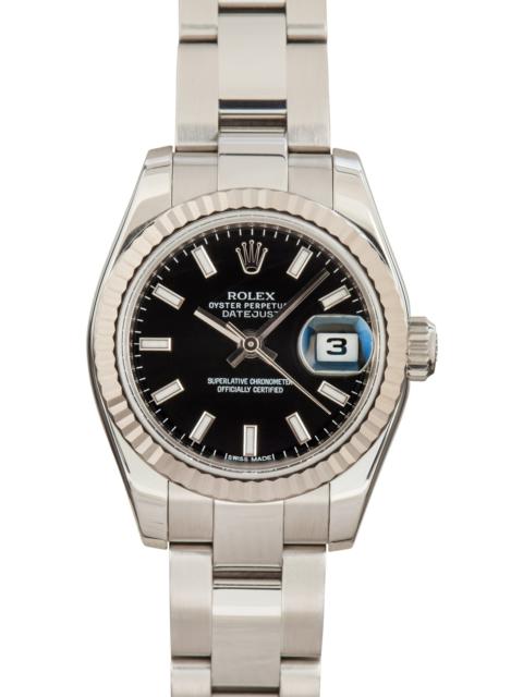 Lady Rolex Datejust 179174 Black Luminescent Dial