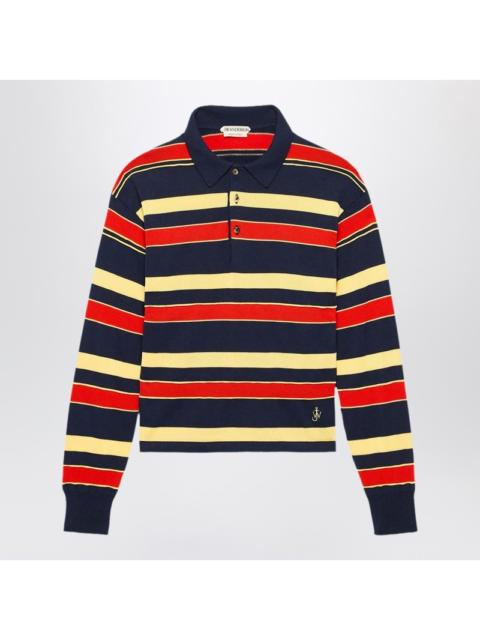Other Designers Jw Anderson Navy Striped Cotton-Blend Polo Shirt Women