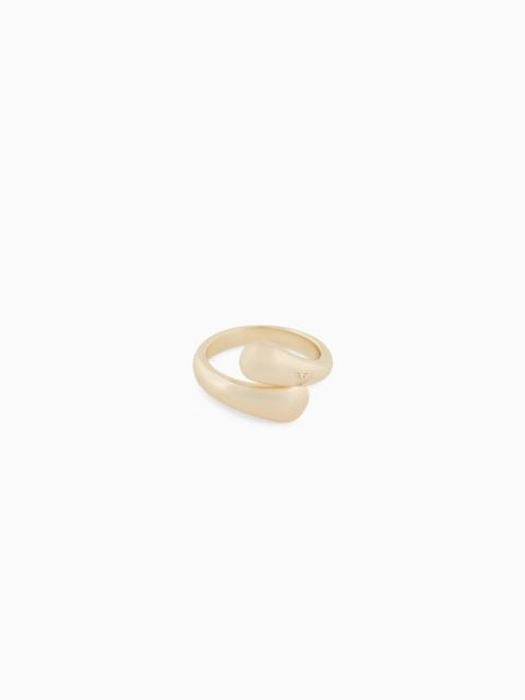 EMPORIO ARMANI GOLD-TONE BRASS BAND RING