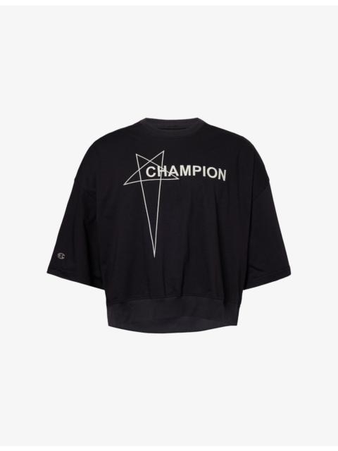 Rick Owens Rick Owens x Champion Tommy Cropped Cotton-Jersey T-Shirt