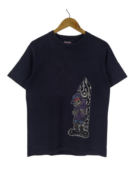 Other Designers Vintage - Vintage 90s Skate Punk Raw Sewage Mickey Skull T-Shirt