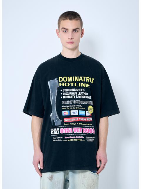 VETEMENTS Vetements Men Dominatrix Hotline Oversized T-Shirt