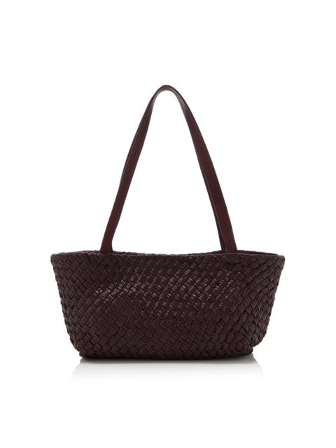 ST. AGNI Exclusive Riviera Petit Woven Tote burgundy