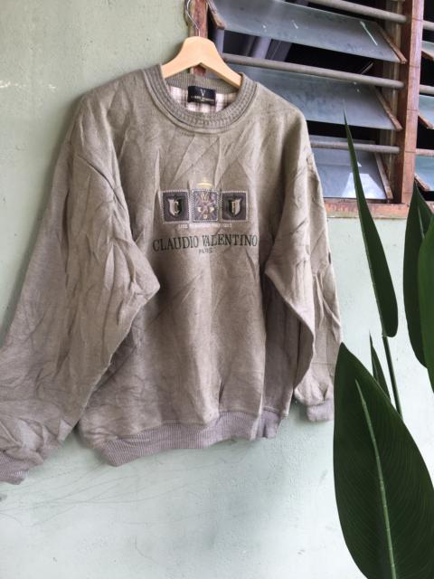 Other Designers Vintage - Vintage Claudio Valentino Paris Embroidery Logo Sweatshirt