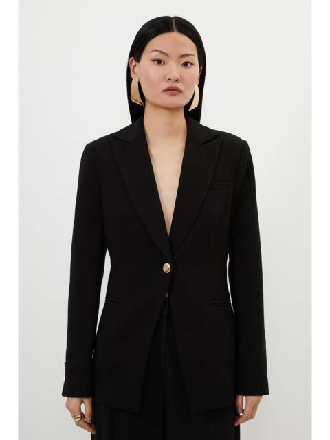 KAREN MILLEN Compact Stretch Essential Single Breasted Tailored Blazer