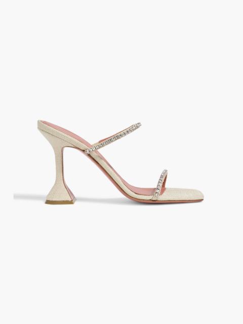 Amina Muaddi Gilda crystal-embellished canvas mules
