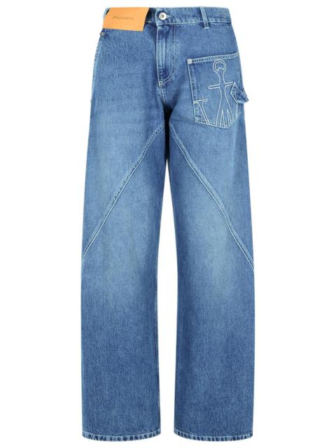 J.W. ANDERSON - Jw Anderson 'Workwear' Cotton Pants With Light Blue Twisted Leg Women