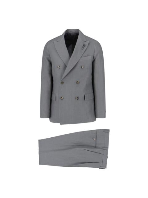 LARDINI Double-breasted Linen Suit