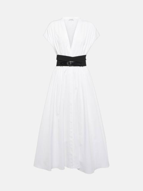 Alaïa Belted cotton poplin midi dress