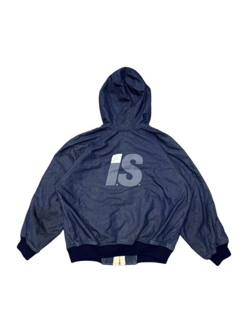 Other Designers 1980s I.S ISSEY MIYAKE REVERSIBLE STRIPED BOMBER JACKET