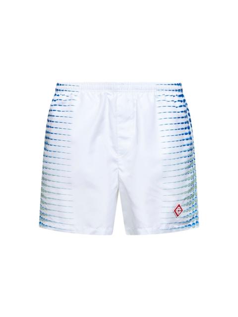 CASABLANCA Casablanca Men White Technical Fabric Printed Swim Shorts