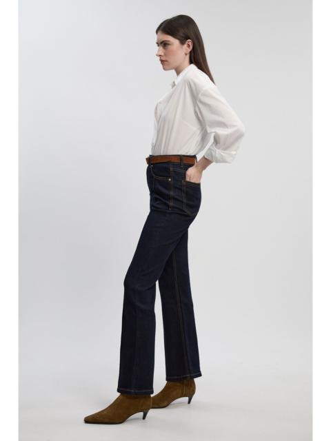 KAREN MILLEN Stretch Denim Pintuck Flare Jean