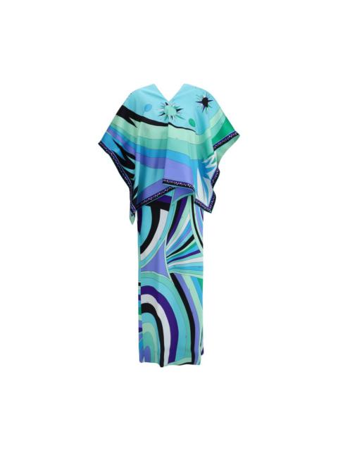 PUCCI Emilio Pucci Iride print long Dress with cape