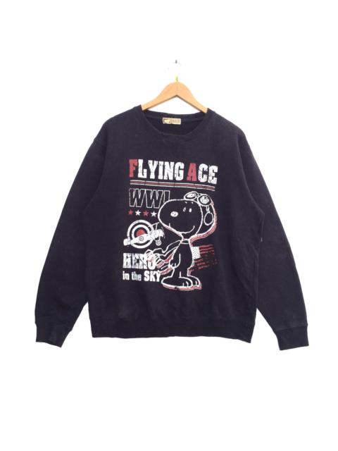 Other Designers Peanuts - Peanut Flying Ace by Snoopy Big Logo Sweatshirt | Swag Dope