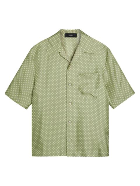 AMIRI Amiri Polka Dot Pearl Button Silk Shirt