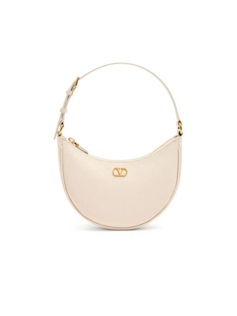 Valentino VALENTINO GARAVANI Mini Light Ivory Grainy Leather Hobo Bag