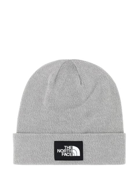 The North Face Melange light grey stretch polyester blend beanie hat