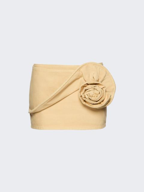 MAGDA BUTRYM Mini Denim Skirt Beige