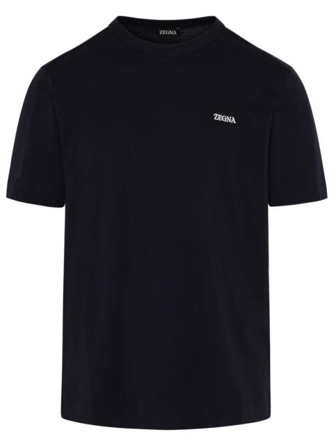 ZEGNA Man T-Shirt In Cotone Navy