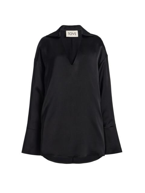 TOVE Luisa Satin Top black