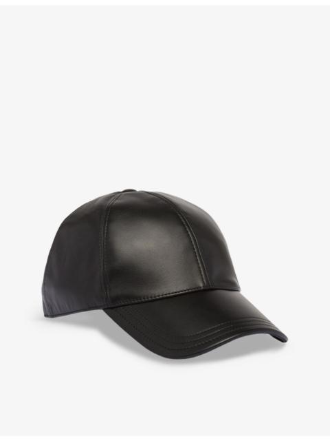 Prada Logo-plaque leather baseball cap
