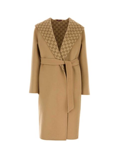 GUCCI Gucci Women Camel Wool Blend Reversible Coat