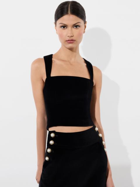 Alice + Olivia KERIA VELVET SLEEVELESS TOP