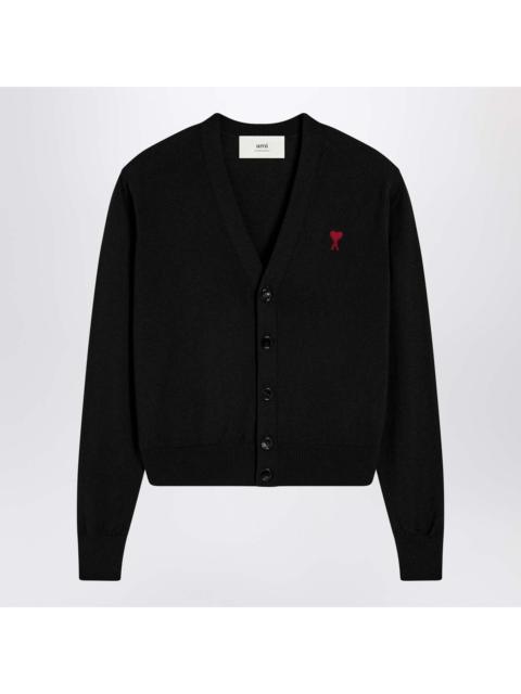 AMI Paris Ami Paris Black Ami De Coeur Cardigan In Wool Women