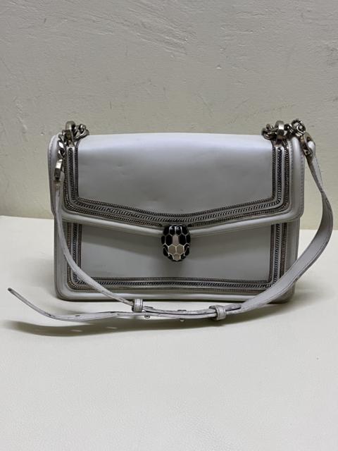 BVLGARI Bvlgari Serpenti Forever Shoulder Bag (White Calf Leather) 