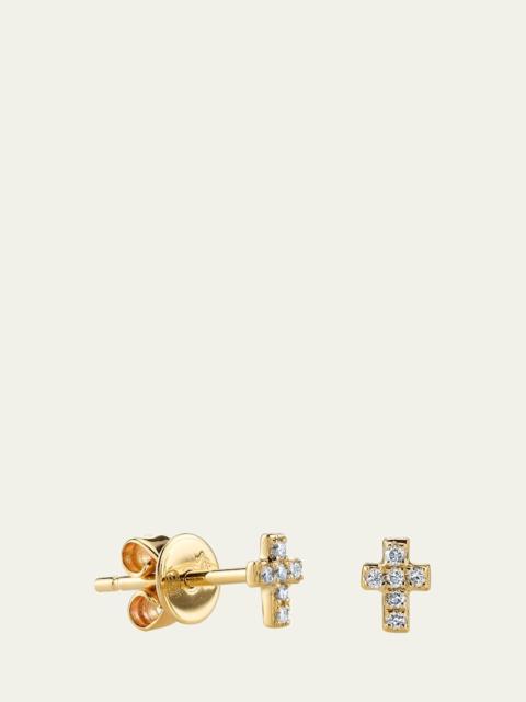 SYDNEY EVAN 14K Yellow Gold Diamond Cross Earring, Single