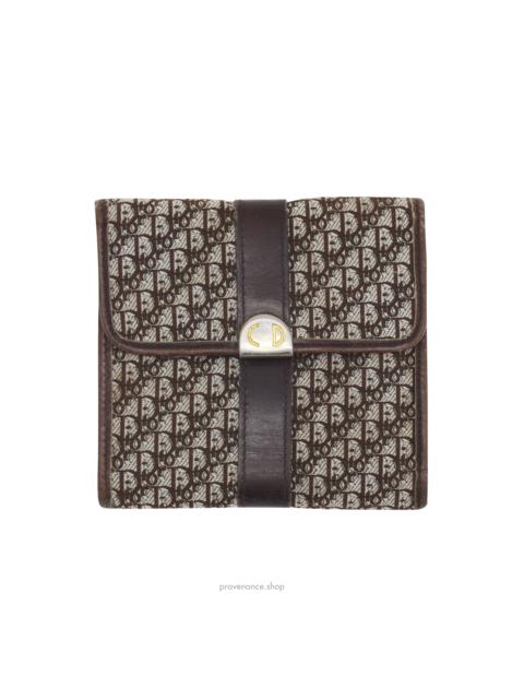 Dior Dior Trifold Snap Wallet - Chocolate Brown Trotter