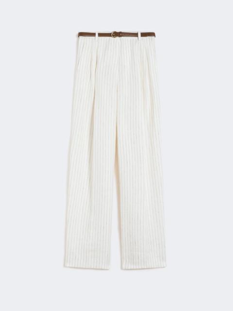 Max Mara Pinstripe linen trousers - NATURAL