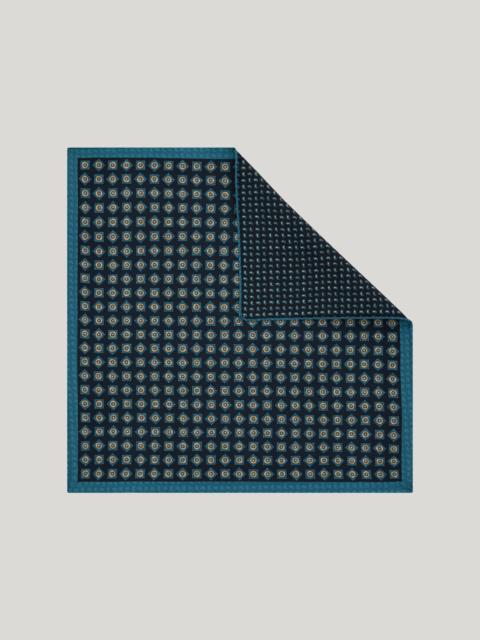 Canali TEAL SILK DOUBLE PRINT POCKET SQUARE