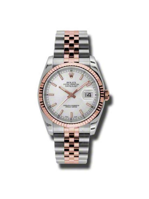 ROLEX Rolex Oyster Perpetual Datejust 36 Silver Dial Stainless Steel and 18K Everose Gold Jubilee Bracelet