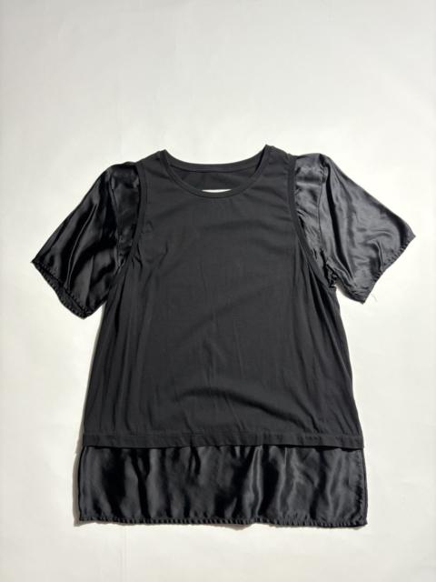 Maison Margiela MAISON MARGIELA BLACK SATIN SPLICED TSHIRT